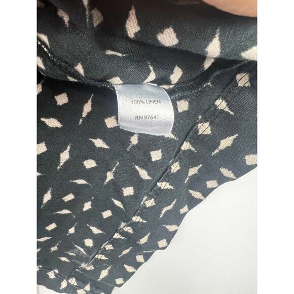 J Jill Geometric Black Small Petite Scoop Neck Linen Shift Mini Dress Size XS - Picture 5 of 8